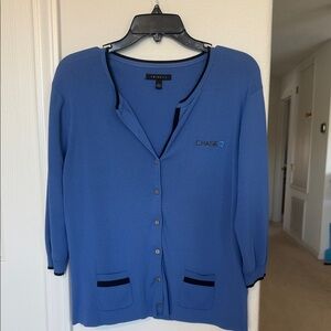 Lands end chase Blue Cardigan with Logo